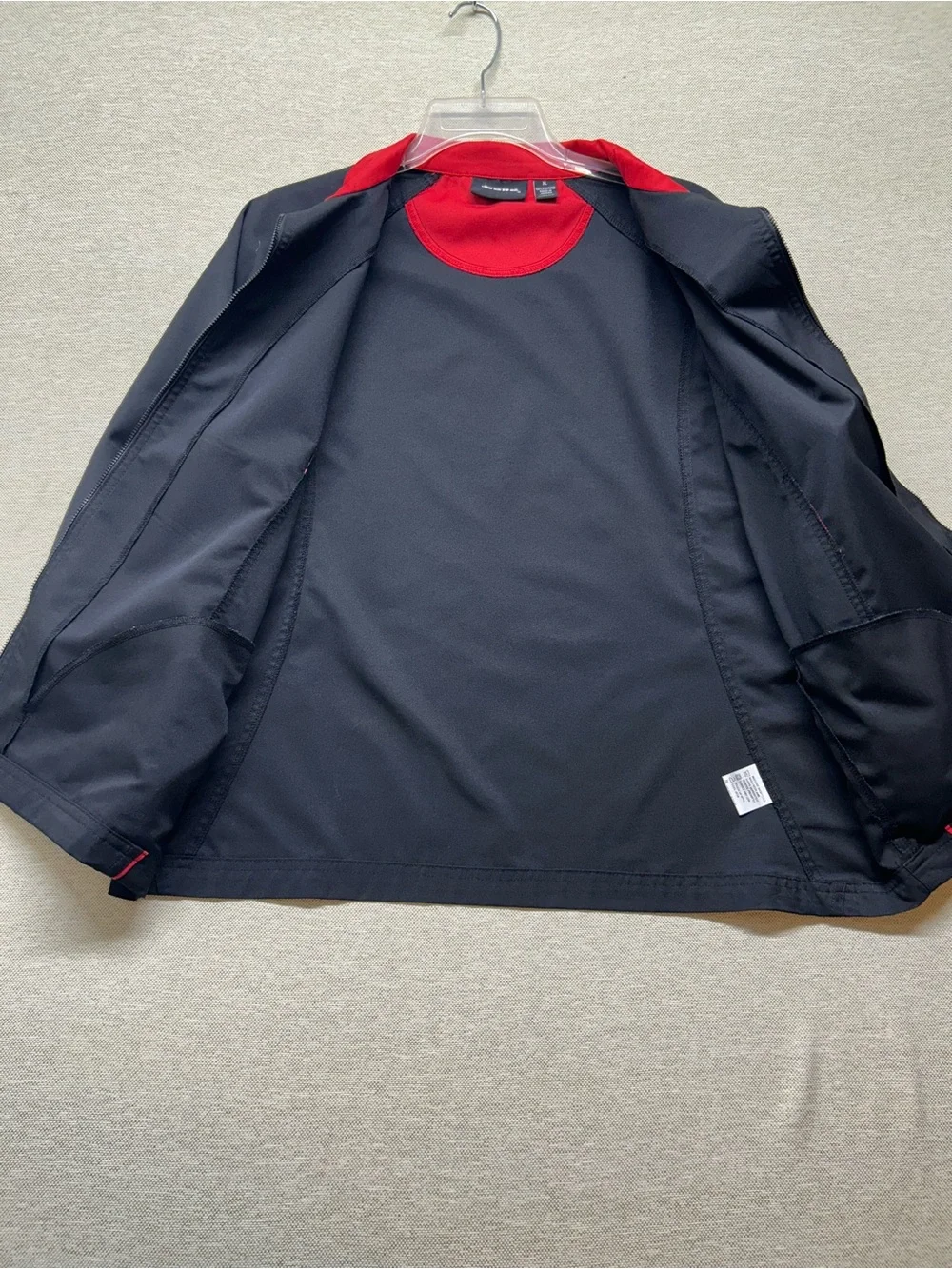 bolle Black Windbreaker Jacket with Red Trim
